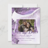 Shades of Violet Paarse Orchids Save The Date (Voorkant)