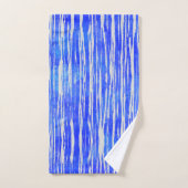 Shades of White and Blue Striped Pattern Bad Handdoek (Handdoek)