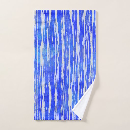 Shades of White and Blue Striped Pattern Bad Handdoek (Handdoek)