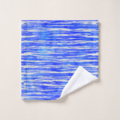 Shades of White and Blue Striped Pattern Bad Handdoek (Wasdoekje)