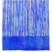 Shades of White and Blue Striped Pattern Douchegordijn (Voorkant)