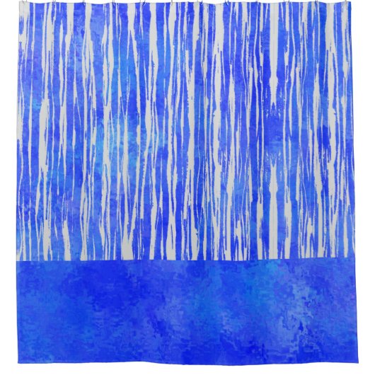 Shades of White and Blue Striped Pattern Douchegordijn (Voorkant)