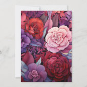 Shades of Wine Bloemen Bruiloft Kaart (Achterkant)