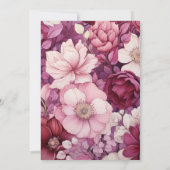 Shades of Wine Bloemen Bruiloft Uitnodiging (Achterkant)