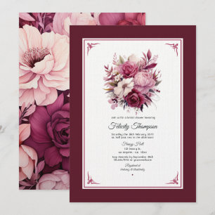 Shades of Wine Floral Vrijgezellenfeest Kaart