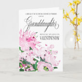 Shades Roze Bloemen Boeket Valentijn Kleindochter Kaart (Gele Bloem)