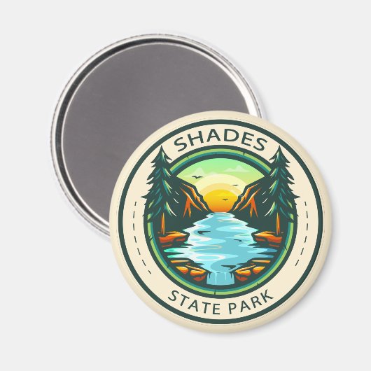 Shades State Park Indiana Badge Magneet (Voorkant / Achterkant)
