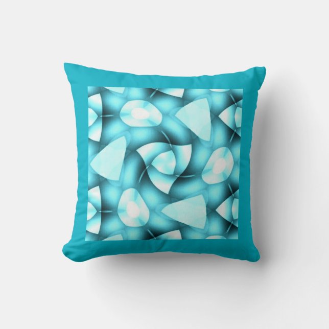 Shades van Aqua Twisted Geometrics Kussen (Voorkant)