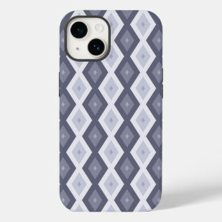 Shades van blauw grijs diamantpatroon Case-Mate iPhone 14 hoesje