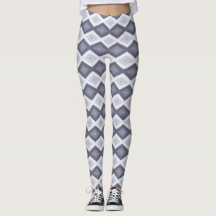 Shades van blauw grijs diamantpatroon leggings