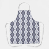 Shades van blauw grijs diamantpatroon schort (Voorkant)