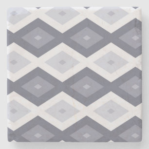 Shades van blauw grijs diamantpatroon stenen onderzetter