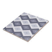 Shades van blauw grijs diamantpatroon tegeltje (Zijkant)