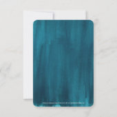 Shades van blauwgroen moderne kunst, sla de datumk save the date (Achterkant)