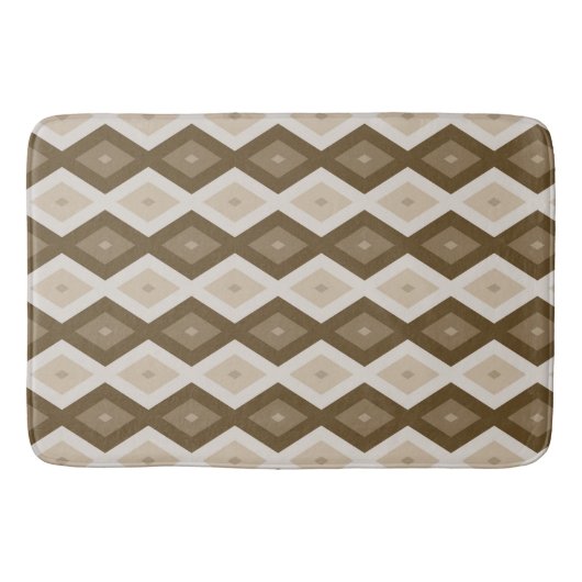 Shades van bruin diamantpatroon badmat (Voorkant)