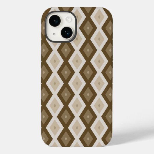 Shades van bruin diamantpatroon Case-Mate iPhone case (Achterkant)