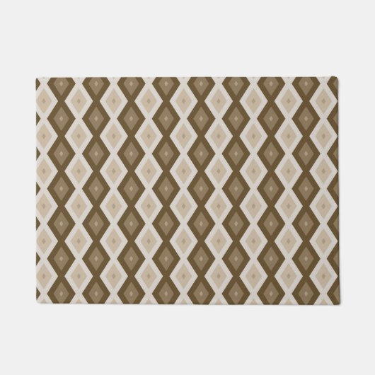 Shades van bruin diamantpatroon deurmat (Voorkant)