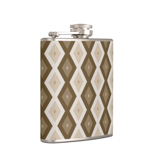 Shades van bruin diamantpatroon heupfles (Rechts)