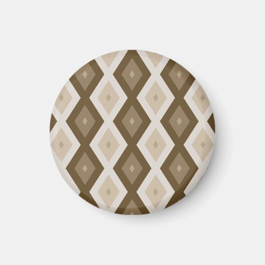 Shades van bruin diamantpatroon magneet (Voorkant)