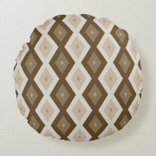 Shades van bruin diamantpatroon rond kussen