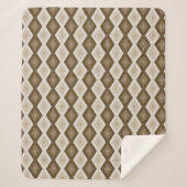 Shades van bruin diamantpatroon sherpa deken (Voorkant)