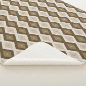 Shades van bruin diamantpatroon sherpa deken (3/4)