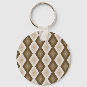 Shades van bruin diamantpatroon sleutelhanger