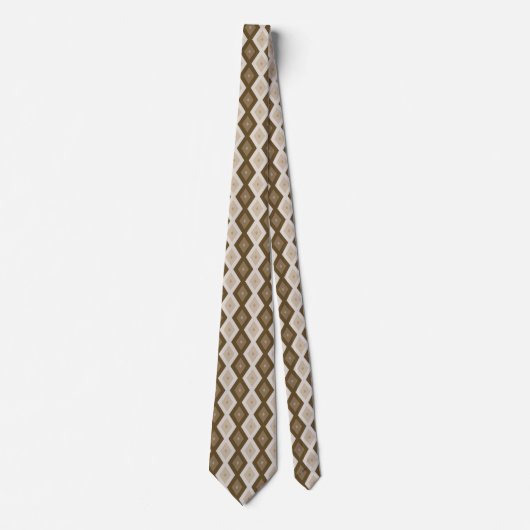 Shades van bruin diamantpatroon stropdas (Voorkant)