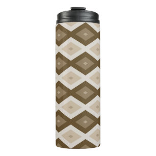 Shades van bruin diamantpatroon thermosbeker
