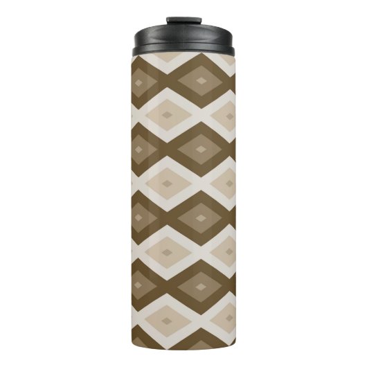Shades van bruin diamantpatroon thermosbeker (Voorkant)