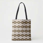 Shades van bruin diamantpatroon tote bag (Voorkant)