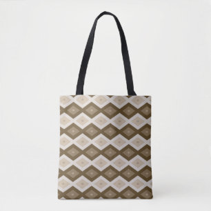 Shades van bruin diamantpatroon tote bag