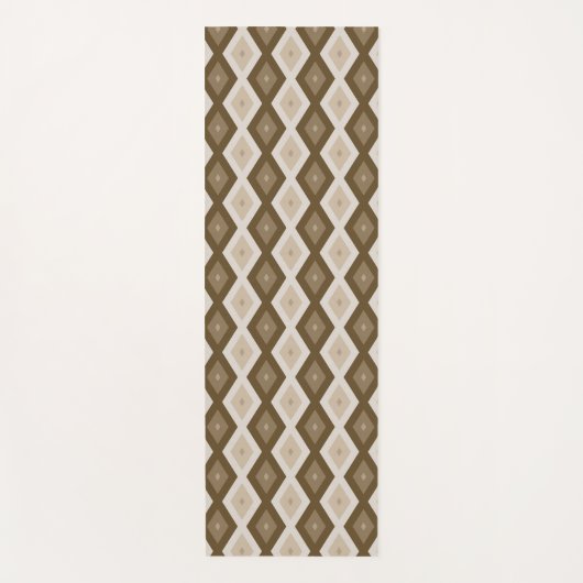 Shades van bruin diamantpatroon yogamat (Voorkant)