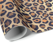 Shades van bruine en zwarte luipaard op Gold Print Cadeaupapier (Rol Hoek)