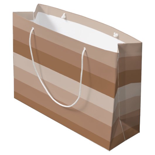 Shades van bruine strepen groot cadeauzakje (Achterkant Gekanteld)