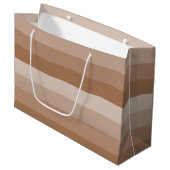 Shades van bruine strepen groot cadeauzakje (Voorkant Gekanteld)
