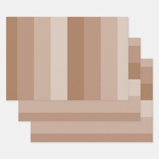 Shades van bruine strepen inpakpapier vel (Set)