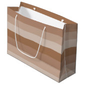 Shades van bruine strepen large cadeautasje (Voorkant Gekanteld)