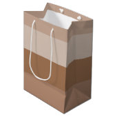 Shades van bruine strepen medium cadeauzakje (Voorkant Gekanteld)
