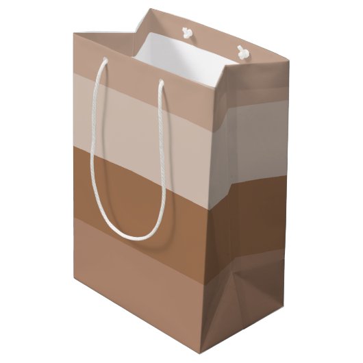 Shades van bruine strepen medium cadeauzakje (Achterkant Gekanteld)