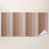 Shades van bruine strepen strandlaken (Voorkant)