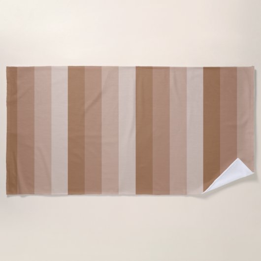 Shades van bruine strepen strandlaken (Voorkant)