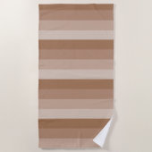 Shades van bruine strepen strandlaken (Voorkant)