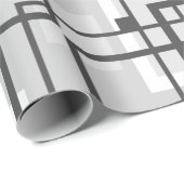 Shades van grijze MCM Mid Century Abstract Modern Cadeaupapier (Rol Hoek)