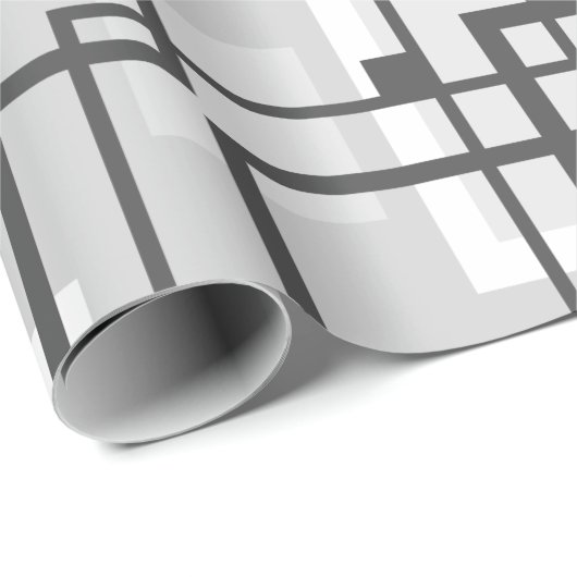 Shades van grijze MCM Mid Century Abstract Modern Cadeaupapier (Rol Hoek)