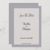 Shades van grijze omlijsting sparen de datum save the date (Voorkant / Achterkant)