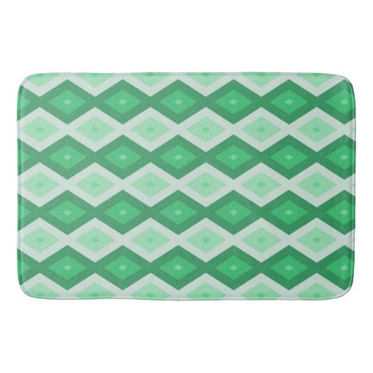Shades van groen diamantpatroon badmat (Voorkant)