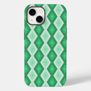 Shades van groen diamantpatroon Case-Mate iPhone 14 hoesje
