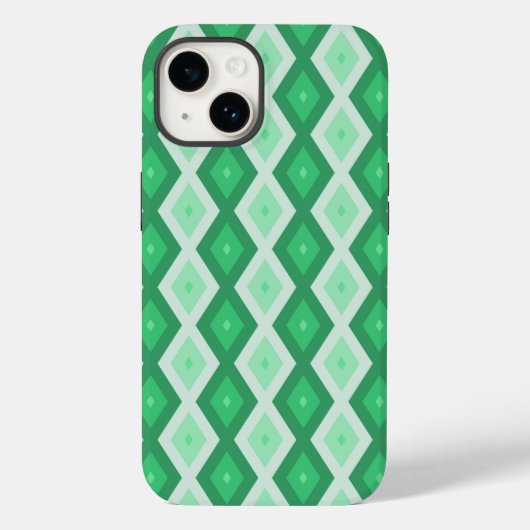 Shades van groen diamantpatroon Case-Mate iPhone case (Achterkant)