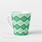 Shades van groen diamantpatroon latte mok (Linkerhoek)